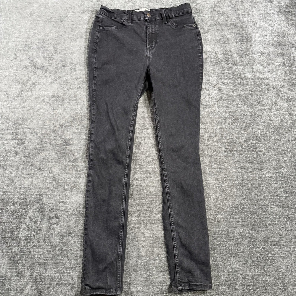 Free People Women's Faded Black Jeans Size 29R Denim Stretch‎ Skinny Cotton
